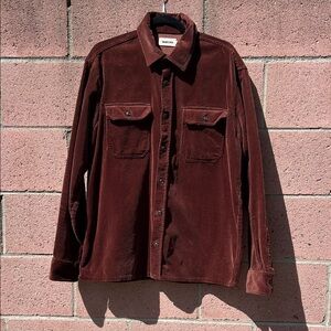 Taylor Stitch Men's Burgundy Brown Corduroy Utility Work Shirt Jacket XL 44